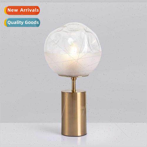 Scandinavian post-modern moon glass small table lamp living
