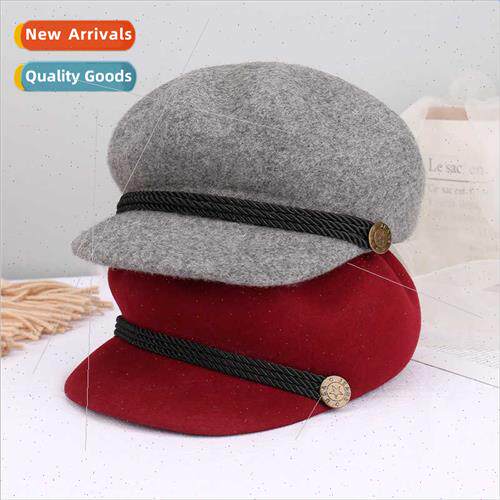 Autumn tide Korea braided rope wool octagonal hat winter lad