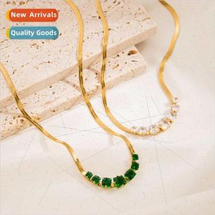 green whe zirconia Europe sense retro senior necklac fashion