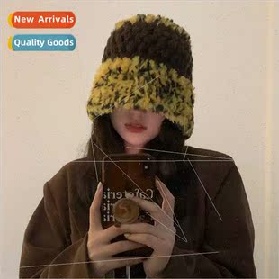 Korean ins wind niche plush fisherman hat fall winter thicke