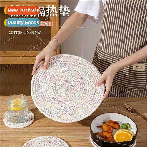 Woven heat insulating mats table mats anti-scald plate bowl