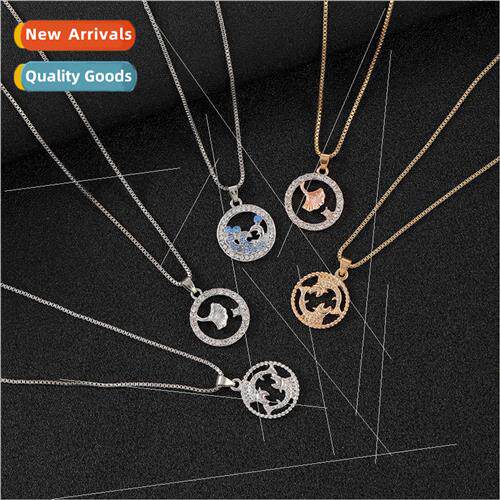 Europe Uned States new round diamond zirconia couple necklac