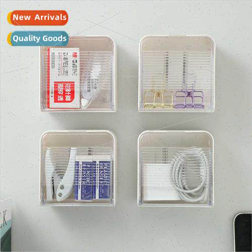 Wall-mounted storage boxes household no-punch flip lid stora