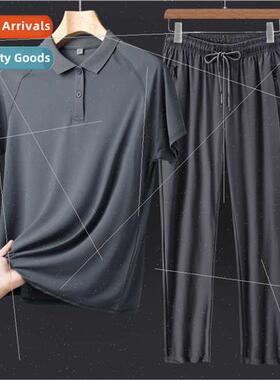 Comtable dad wear ice silk sports su men summer casual short