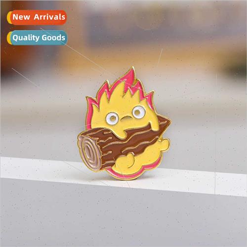 Calcifer Enamel Pin Cartoon Fire Elf Japan Game Animal Lapel