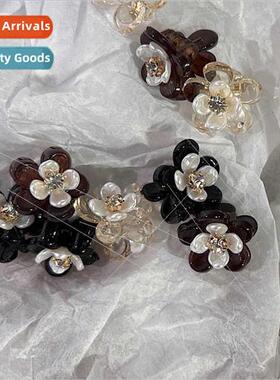 Mini small scratch clip pearl flower rhinestone bangs ehead
