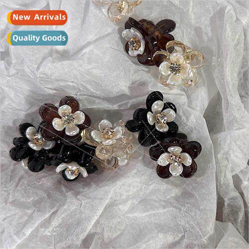 Mini small scratch clip pearl flower rhinestone bangs ehead
