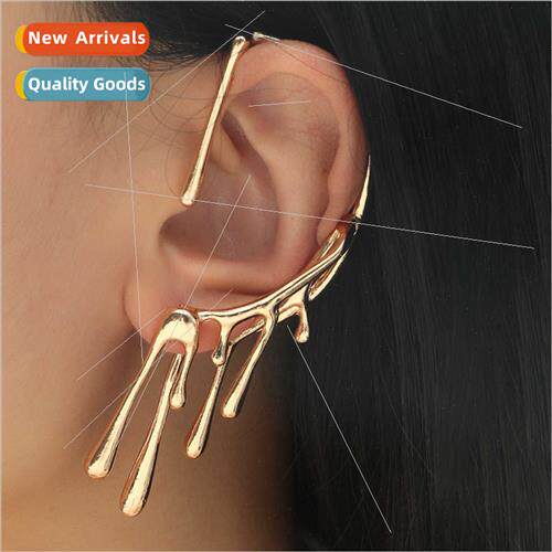 Fashion lava earrings ins water drop retro long ear bone cli