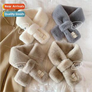 Winter thickened warm faux rabb hair fake collar scarf Korea