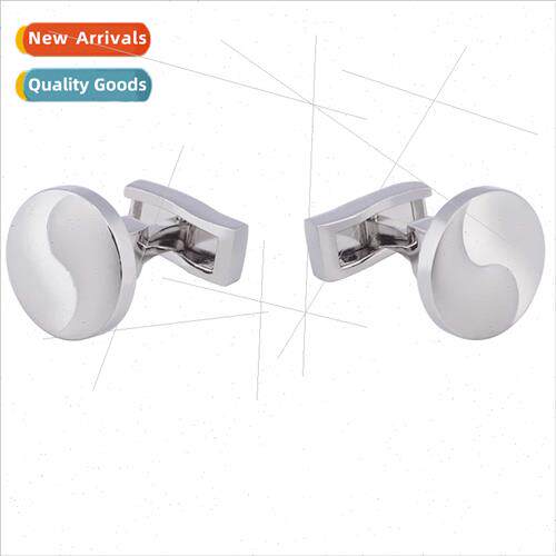 Taiji Bagua Cufflinks lver Matte Two Color Taiji Cufflinks R