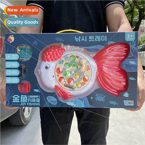 Children big box electric sound light music magnetic fishing