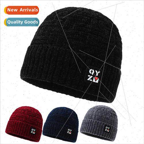 Cold cap men  spring fall chenille knted pile cap Korean  ne