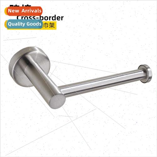 Stainless steel paper towel holder black nail-free rolling p