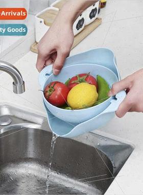 Double-layer rotatable draining basket draining basin kchen