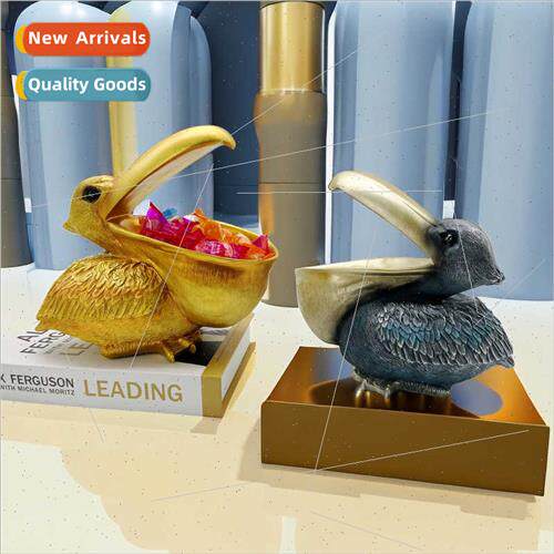 Cartoon Pelican Resin Craft Storage Home Ornament Entryway v