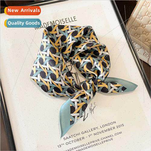 French spring fall silk 53 small square scarf female fresh f