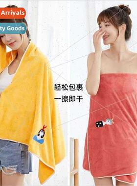 High densy coral velvet bath towel wrapped embroidery soft t