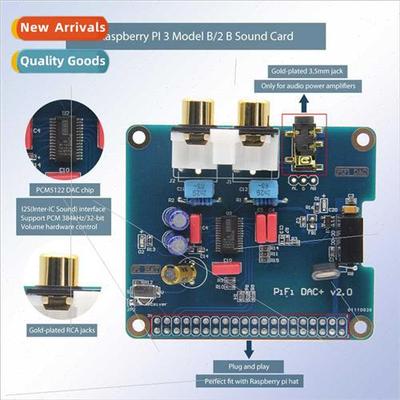 Gold-plated Raspberry Pi HIFI DAC+sound card I2S interface p