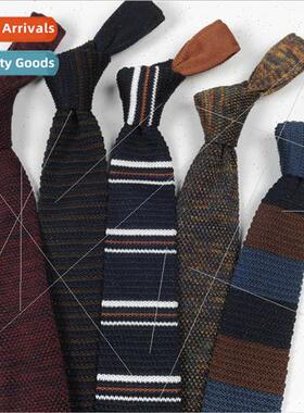 Korea England casual men flat head knted narrow tie 6cm mal