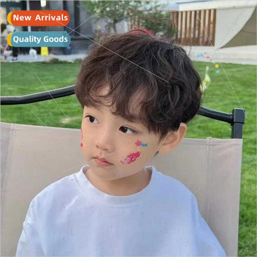 Children wigs male tinfoil hot short curly hair baby photo p