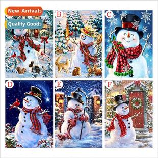Christmas diamond snowman painting New living full