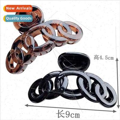 New material good  large plastic scrunchies glossy black fiv