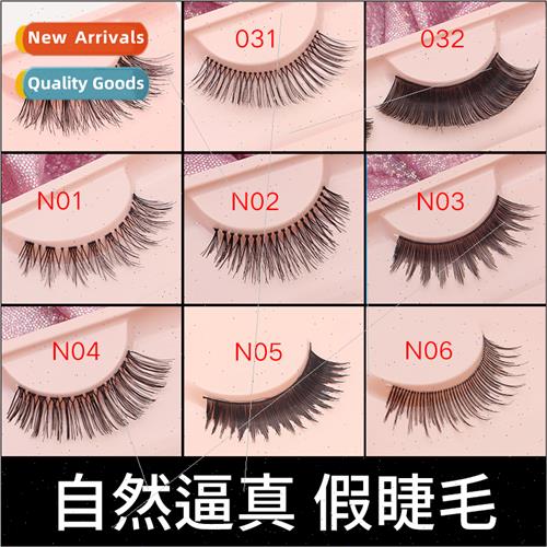 New real hair false eyelashes natural cross transparent stem