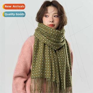 warm men plaid students fresh Korean scarves Retro women