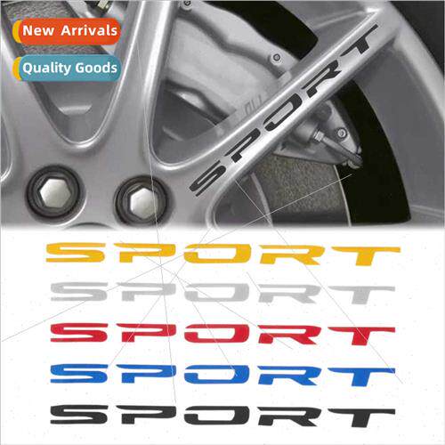 4pcs Sport SPORT Door Rims Wheels Racing Stickers Tire Decor