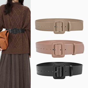 Coat Wide Waist Seal Women Outer Leather Trench Coat Belt Wa