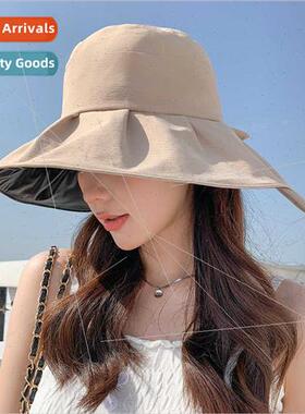 Korean  hat female solid color hundred wh black rubber sunsc