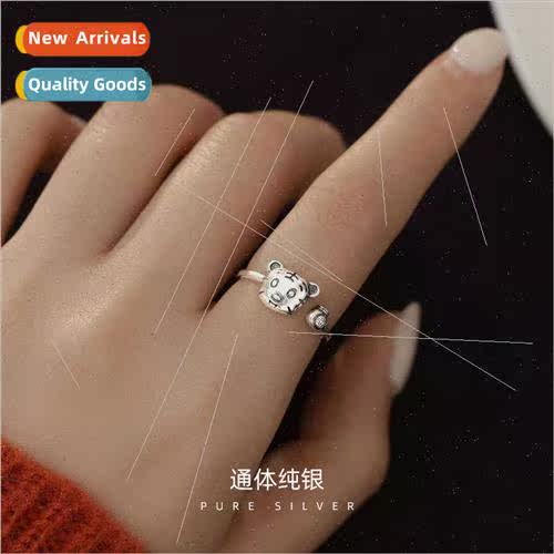 S925 silver small tiger ring female fashion cute ins tide 20