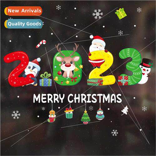 Christmas decorative glass stickers colorful window glass ba