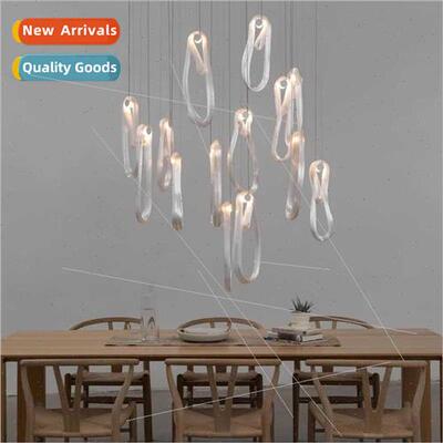 Glass noodle lamp simple living room bedroom bedside stairca