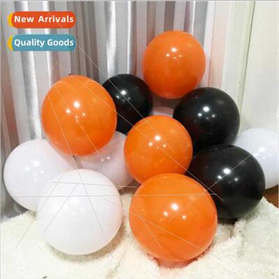 10 inch thickened black orange tangerine latex balloon Hallo