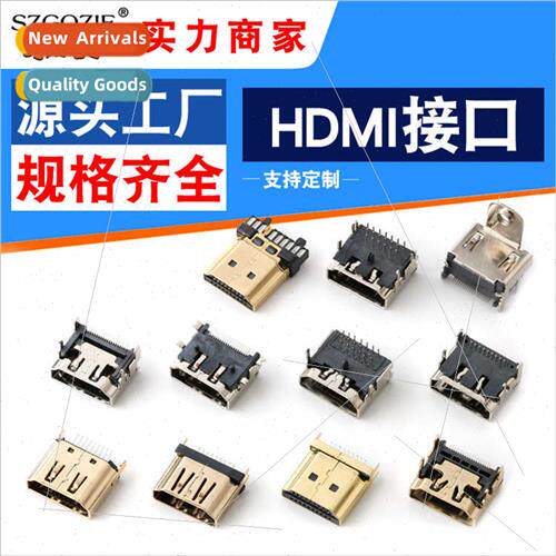HDMI female chassis chip pin SMT whout back cover 19P copper