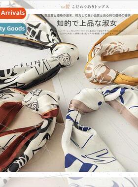 2023 new simulation silk scarf retro high-level sense spring