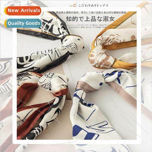 2023 new simulation silk scarf retro high-level sense spring