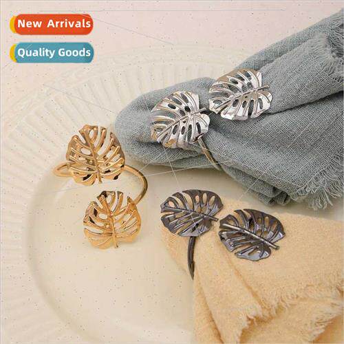 mple fashion leaves napkin ring home dining table mouth clot