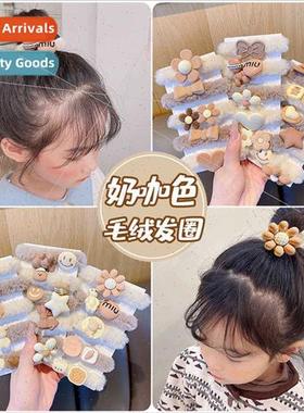 Autumn winter plush hair bcute baby hair tie leather bltle g