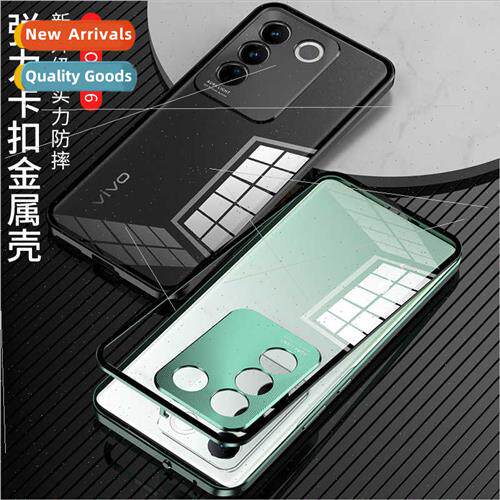 适用vivo S17pro metal frame pop buckle single side glass X90