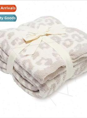Half Fleece Blanket Children Knted Leopard Blanket Padded Bl