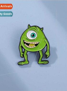 Cute cartoon green eye monster modelling film   badges fine