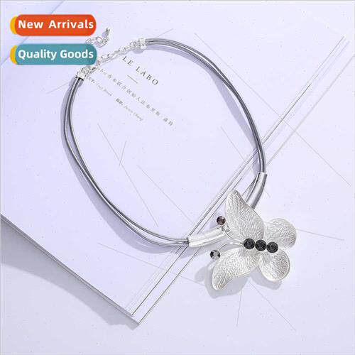 Europe popular necklace butterfly wh diamonds short pendant