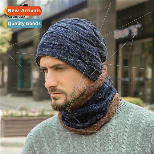 9507 winter warm hat padded cap cap scarf set thickened wool