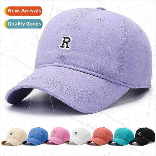 Embroidery small letters R label soft top baseball cap femal