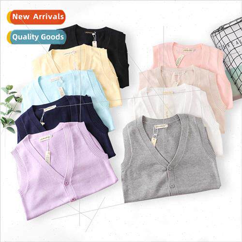 Japan JK Sweater Student Cotton V-Neck Sleeveless Cardigan V