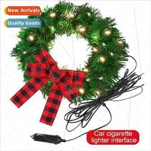 plug Christmas pvc28cm car lights Christ wreath