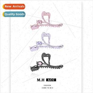 Clip Female Wind Flower Gra Cold Hair Texture Colorful Metal