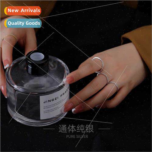 S925 silver plated Korea row diamond ring simple zirconia fi